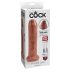 King Cock 7 Apipjačėjas - realistiškas dildo (18 cm) - tamsiai natūrali spalva 