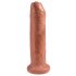 King Cock 7 Apipjačėjas - realistiškas dildo (18 cm) - tamsiai natūrali spalva 