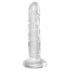 King Cock Clear 20 - prilimpančios pagrindo dildo su sėklidėmis (20cm) 