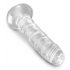 King Cock Clear 20 - prilimpančios pagrindo dildo su sėklidėmis (20cm) 