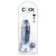 King Cock Clear 7 - lipniuoju padu, su sėklidėmis dildo (18 cm) 