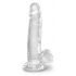 King Cock Clear 7 - lipniuoju padu, su sėklidėmis dildo (18 cm) 