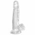 King Cock Clear 7 - lipniuoju padu, su sėklidėmis dildo (18 cm) 