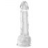 King Cock Clear 7 - lipniuoju padu, su sėklidėmis dildo (18 cm) 