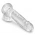 King Cock Clear 7 - lipniuoju padu, su sėklidėmis dildo (18 cm) 