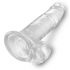 King Cock Clear 7 - lipniuoju padu, su sėklidėmis dildo (18 cm) 