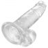 King Cock Clear 7 - lipniuoju padu, su sėklidėmis dildo (18 cm) 