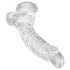 King Cock Clear 7.5 - su siurbtuku, su kapšeliu dildo (19cm) 