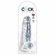 King Cock Clear 8 - siurbtukas pagrindas dildo su sėklidėmis (20cm) 