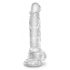 King Cock Clear 8 - siurbtukas pagrindas dildo su sėklidėmis (20cm) 