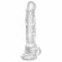 King Cock Clear 8 - siurbtukas pagrindas dildo su sėklidėmis (20cm) 