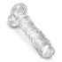 King Cock Clear 8 - siurbtukas pagrindas dildo su sėklidėmis (20cm) 