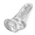 King Cock Clear 8 - siurbtukas pagrindas dildo su sėklidėmis (20cm) 