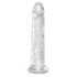 King Cock Clear 8 - su siurbtuku, didelis dildo (20cm) 