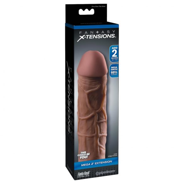 X-TENSION Mega 2 - tikroviškas penio įdėklas (20,3 cm) - tamsiai natūralus 