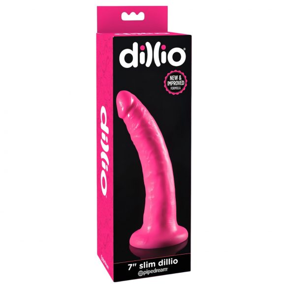 Dillio 7 - su pritvirtinamu pagrindu, realistiškas dildo (18 cm) - rožinis