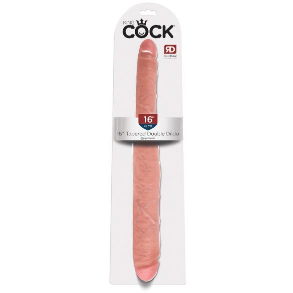 King Cock 16 Taperuotas - realistiškas dvigubas dildo (41cm) - natūralus 