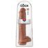 King Cock 15 - su didelių sėklidėmis, prisisiurbiančiu padu, milžiniškas dildo (38cm) - tamsi natūrali spalva 