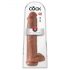 King Cock 15 - siurbtuku pagrindu, su sėklidėmis, milžiniškas dildo (38 cm) - tamsiai natūrali spalva