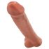 King Cock 15 - siurbtuku pagrindu, su sėklidėmis, milžiniškas dildo (38 cm) - tamsiai natūrali spalva