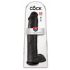 King Cock 15 - siurbtukas pagrindas su sėklidėmis didelis dildo (38 cm) - juodas 