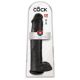 King Cock 15 - siurbtukas pagrindas su sėklidėmis didelis dildo (38 cm) - juodas 