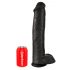 King Cock 15 - siurbtukas pagrindas su sėklidėmis didelis dildo (38 cm) - juodas 