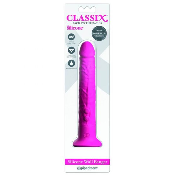 Classix - atsparus vandeniui, varpos formos, su siurbtuku vibratorius (rožinis)
