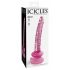 Icicles Nr. 86 - penio formos stiklinis dildo (rožinis) 