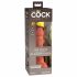 King Cock Elite 6 - tvirtas tvirtinimo pagrindas, realistiškas dildo (15 cm) - tamsi natūralios spalvos 