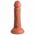 King Cock Elite 6 - tvirtas tvirtinimo pagrindas, realistiškas dildo (15 cm) - tamsi natūralios spalvos 