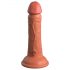 King Cock Elite 6 - tvirtas tvirtinimo pagrindas, realistiškas dildo (15 cm) - tamsi natūralios spalvos 