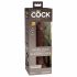 King Cock Elite 7 - tikroviškas dvigubo sluoksnio dildo su siurbtuku (18 cm) - ruda 