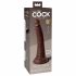 King Cock Elite 7 - tikroviškas dvigubo sluoksnio dildo su siurbtuku (18 cm) - ruda 