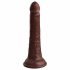 King Cock Elite 7 - tikroviškas dvigubo sluoksnio dildo su siurbtuku (18 cm) - ruda 