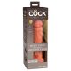 King Cock Elite 8 - Tvirtas, natūraliai atrodantis dildo su siurbtuku (20cm) - tamsiai natūrali spalva 