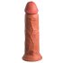 King Cock Elite 8 - Tvirtas, natūraliai atrodantis dildo su siurbtuku (20cm) - tamsiai natūrali spalva 