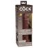 King Cock Elite 8 - su stipria siurbimo taure, tikroviškas silikoninis dildo (20cm) - rudas 