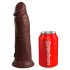 King Cock Elite 8 - su stipria siurbimo taure, tikroviškas silikoninis dildo (20cm) - rudas 