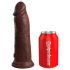 King Cock Elite 8 - su stipria siurbimo taure, tikroviškas silikoninis dildo (20cm) - rudas 