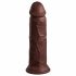 King Cock Elite 8 - su stipria siurbimo taure, tikroviškas silikoninis dildo (20cm) - rudas 