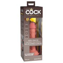   King Cock Elite 6 - su siurbiamuoju pagrindu, realistiškas vibrátoriumi (15 cm) - natūralus