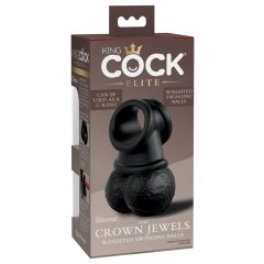  King Cock Elite Crown Jewels - sūpynės sėklidės, varpos priedas (juodas)