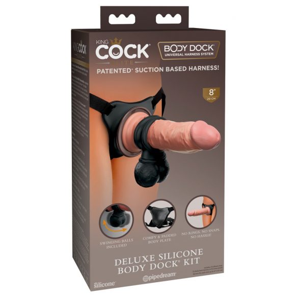 King Cock Elite Deluxe - prisegamas dildo rinkinys 