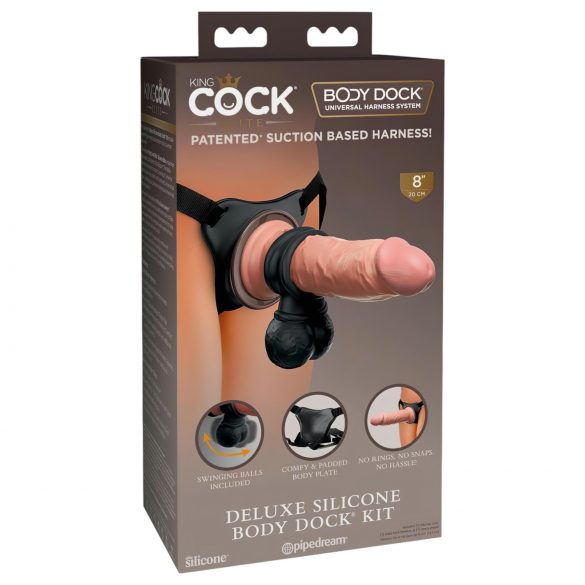 King Cock Elite Deluxe - prisegamas dildo rinkinys 