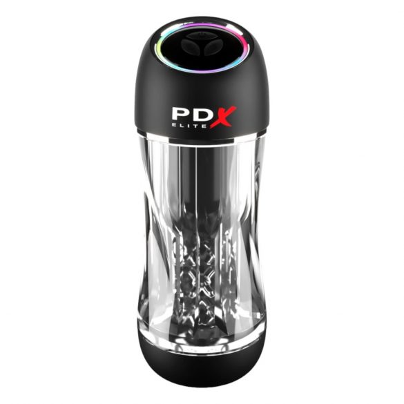 PDX ViewTube Pro - siurbimo ir vibravimo masturbatorius (juodas)