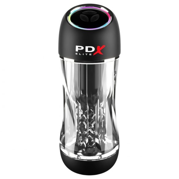 PDX ViewTube Pro - siurbimo ir vibravimo masturbatorius (juodas)