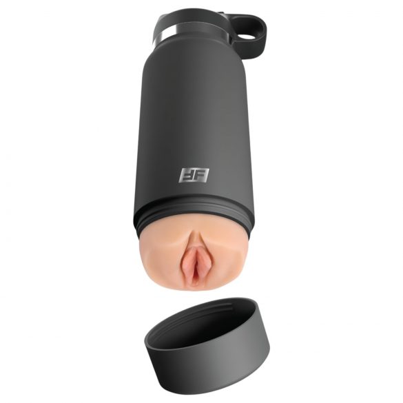 Hidden Pleasure Pocket Pussy Flask - Black/Nude 