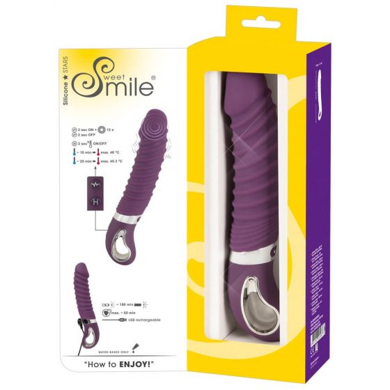 SMILE Soft - įkraunamas, šildomas vibratorius (purpurinis)