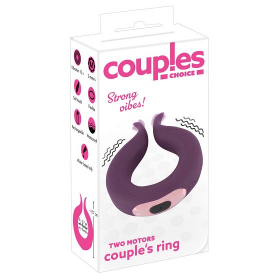 Couples Choice - įkraunamas, dviejų variklių penio žiedas (violetinis)
